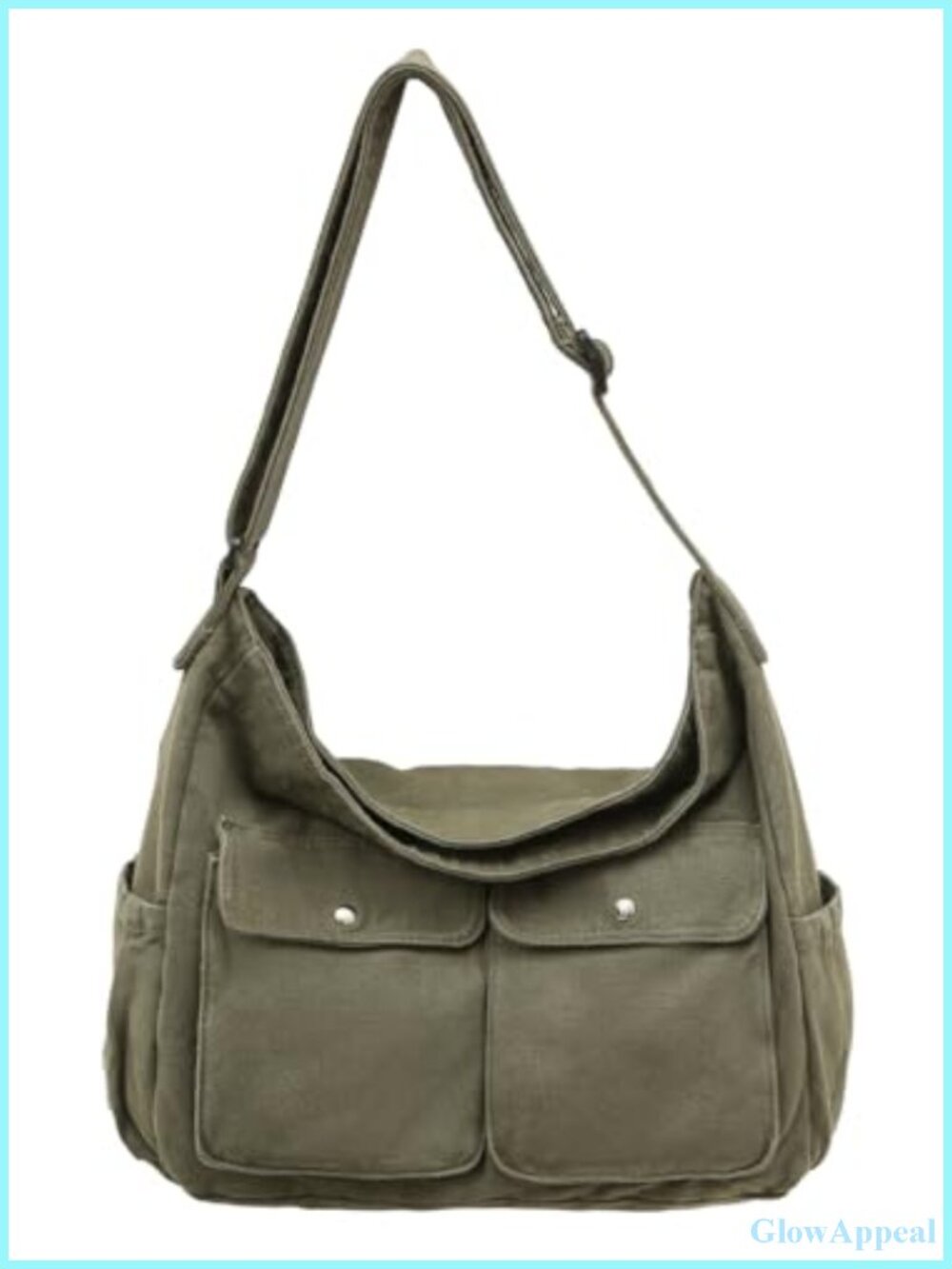 Canvas Messenger Hobo Crossbody Bag Adjustable Strap Large Capacity Tote